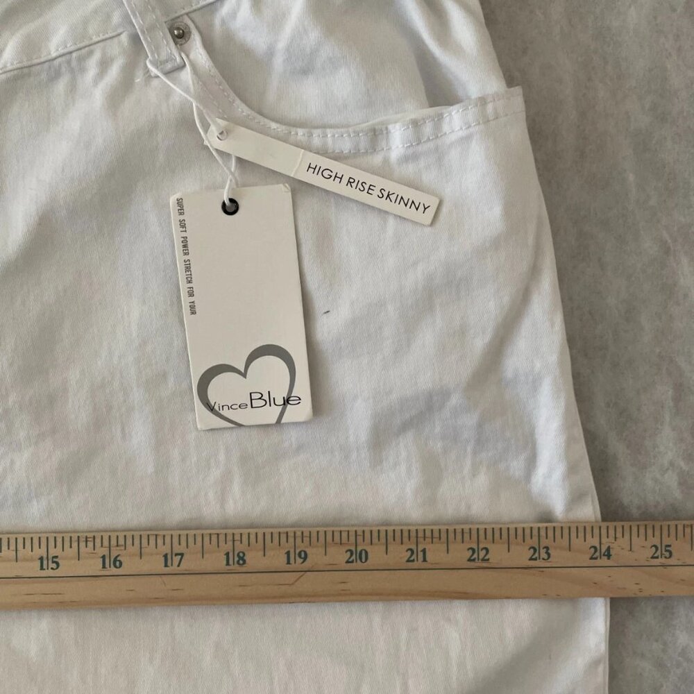 Vince Blue Co. Womens High Rise Distressed Y2K Skinny Jeans Size 20 - Picture 7 of 10